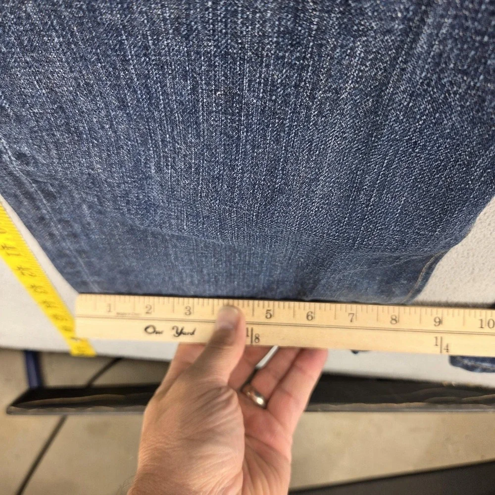 Levis Jeans Mens Blue Selvedge Two Horse Straight Whiskers Button Fly Fits 31x34